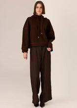 Load image into Gallery viewer, Jude Boiled Wool Drawcord Knit in Choc/Red by POL
