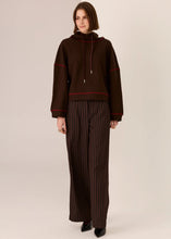 Load image into Gallery viewer, Jude Boiled Wool Drawcord Knit in Choc/Red by POL
