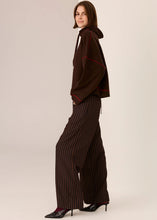 Load image into Gallery viewer, Jude Boiled Wool Drawcord Knit in Choc/Red by POL
