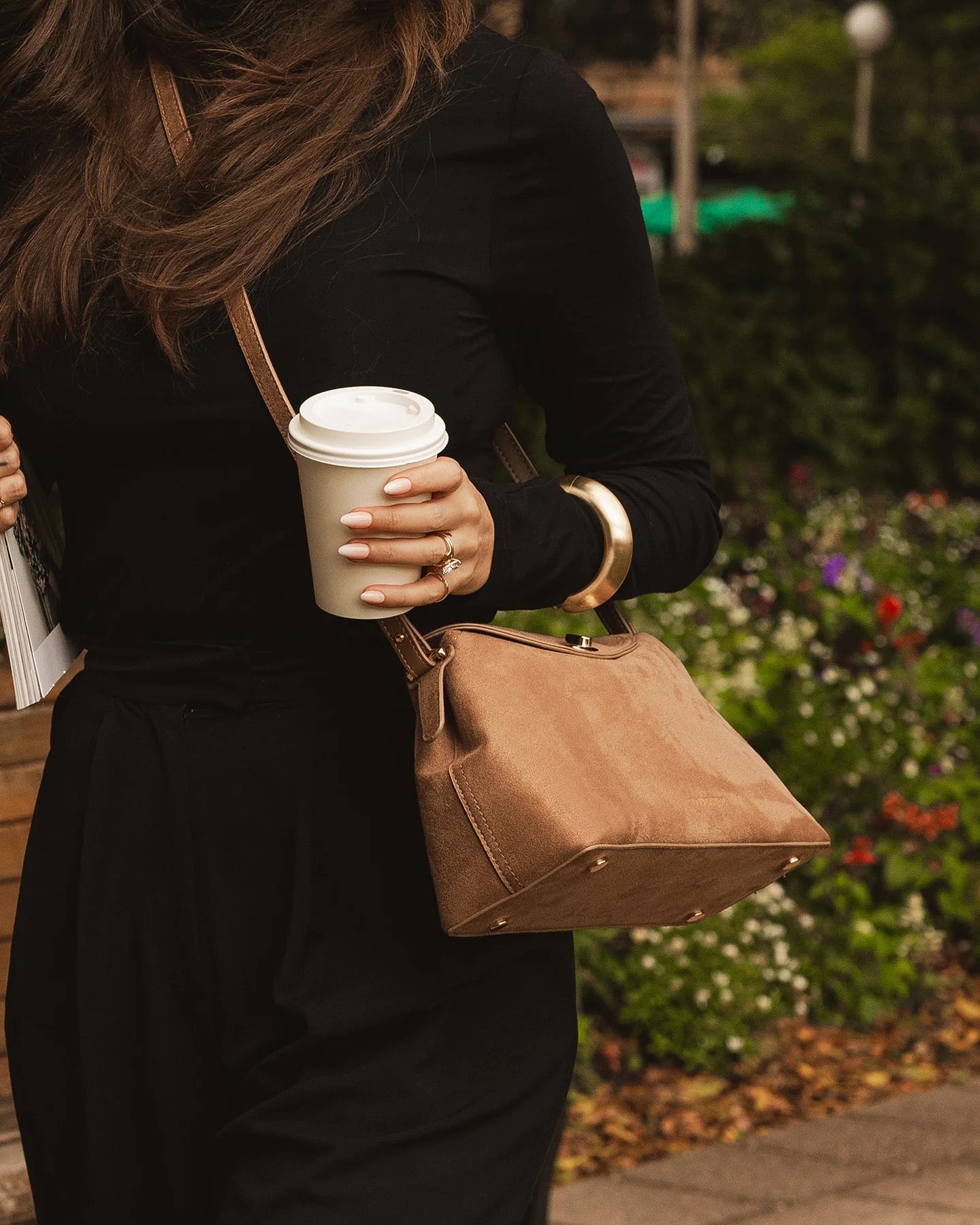 Nicole Suedette Handbag in Honey by Louenhide