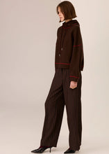 Load image into Gallery viewer, Jude Boiled Wool Drawcord Knit in Choc/Red by POL
