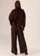 Load image into Gallery viewer, Jude Boiled Wool Drawcord Knit in Choc/Red by POL
