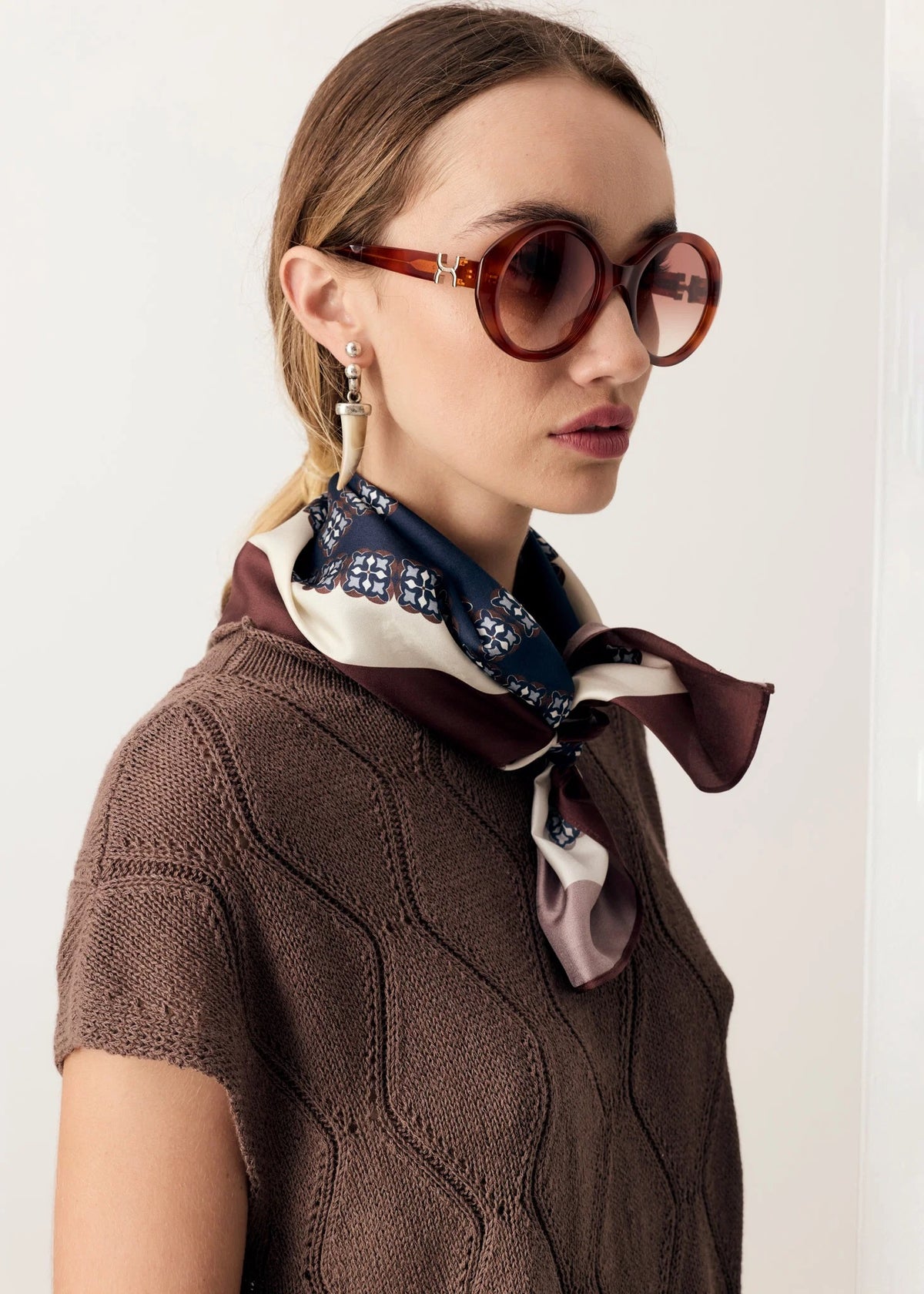 Rosin Cable Knit in Choc by POL