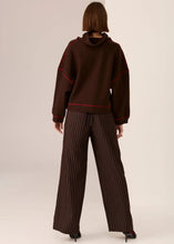 Load image into Gallery viewer, Jude Boiled Wool Drawcord Knit in Choc/Red by POL
