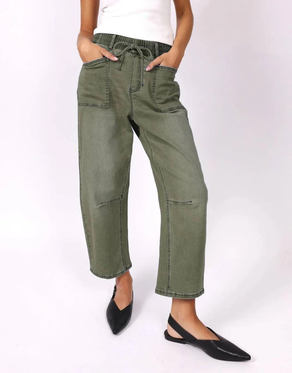 Leo Barrel Jean in Khaki by Monaco Jeans