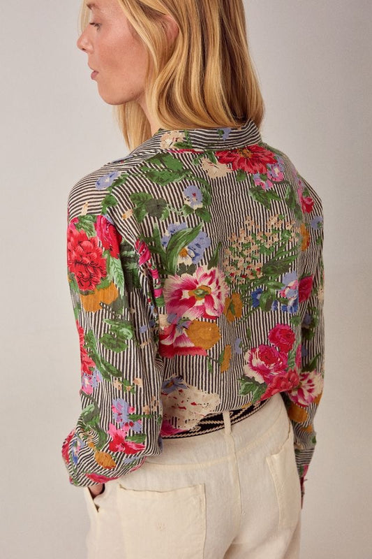 Piti Blouse in Hulton Soul Black by Maison Hotel