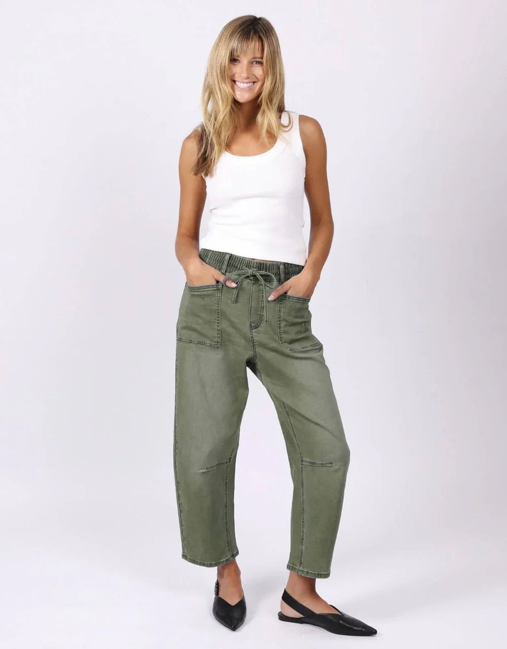 Leo Barrel Jean in Khaki by Monaco Jeans