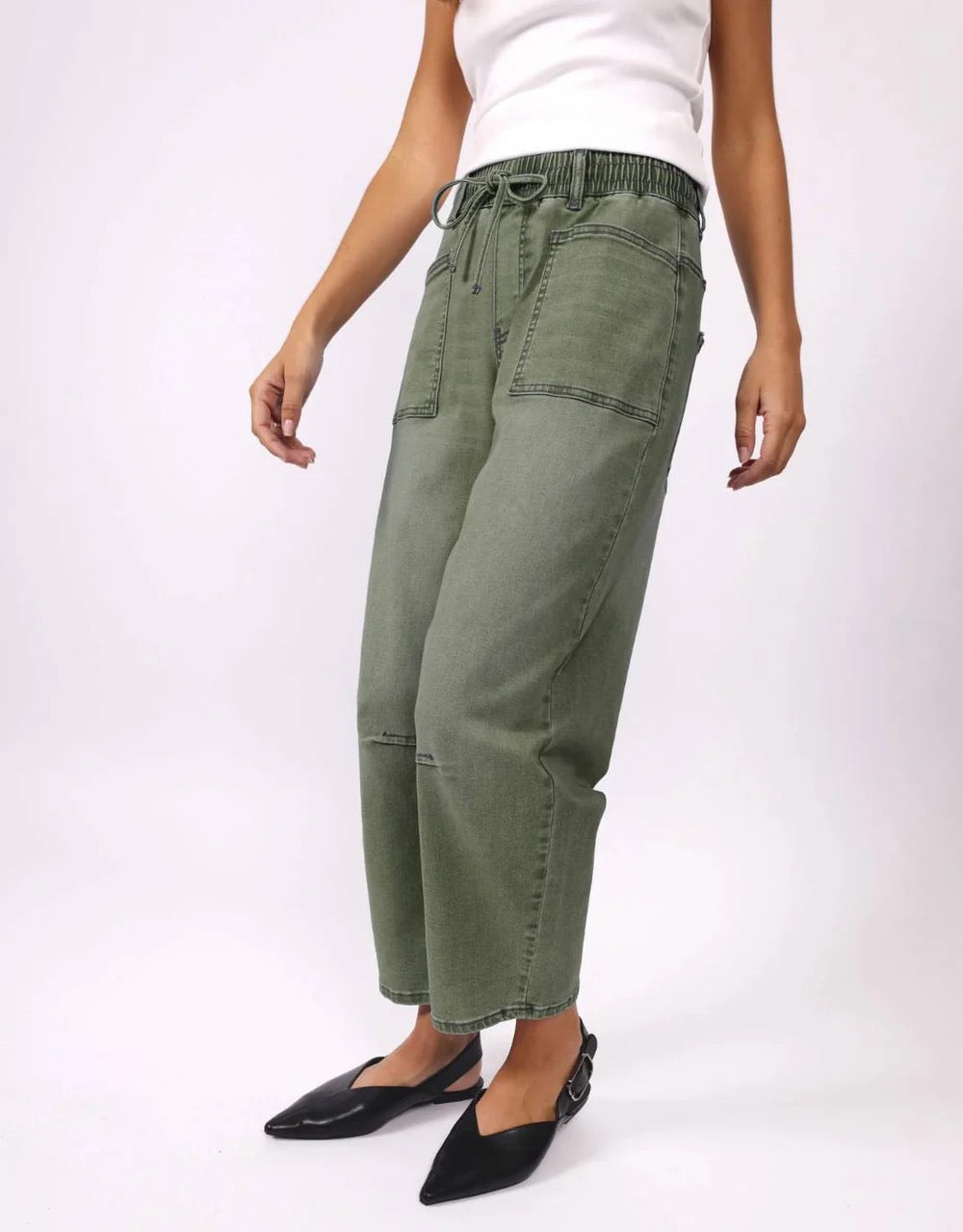 Leo Barrel Jean in Khaki by Monaco Jeans