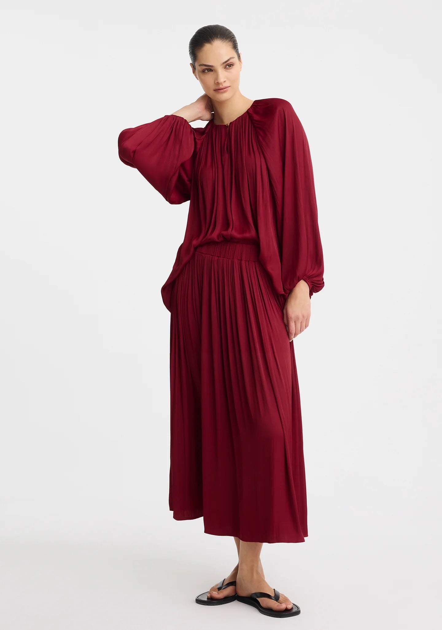 Vivienne Blouse in Burgundy by Morrison