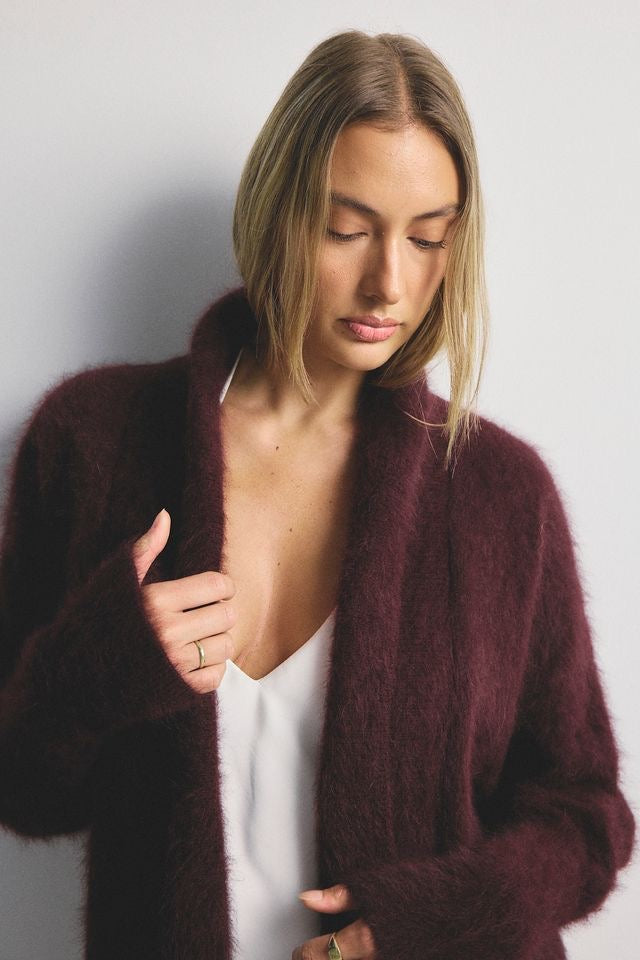 Sophia Cardigan in Aubergine by World of Nomads