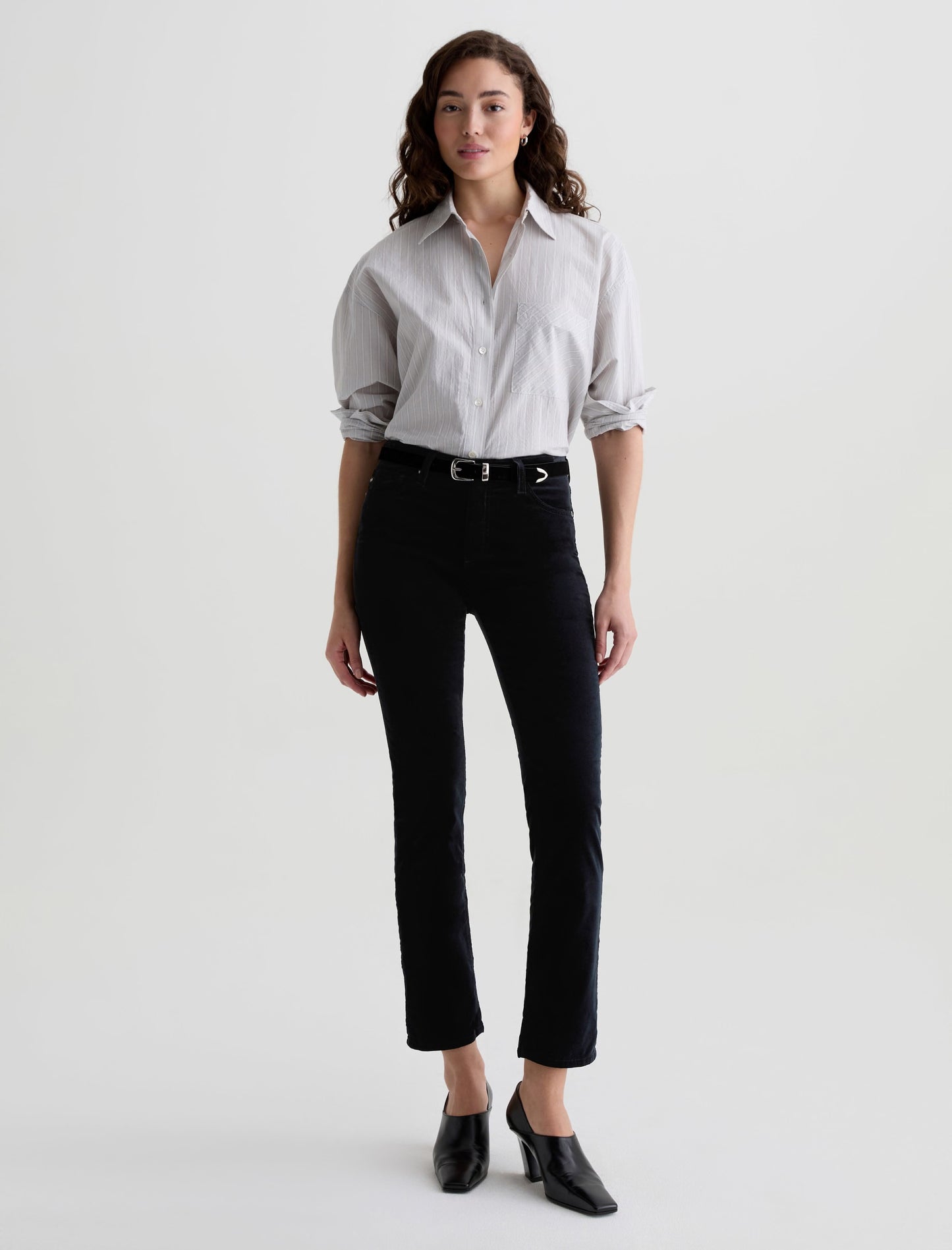 Mari Velvet Jean by AG in Super Black