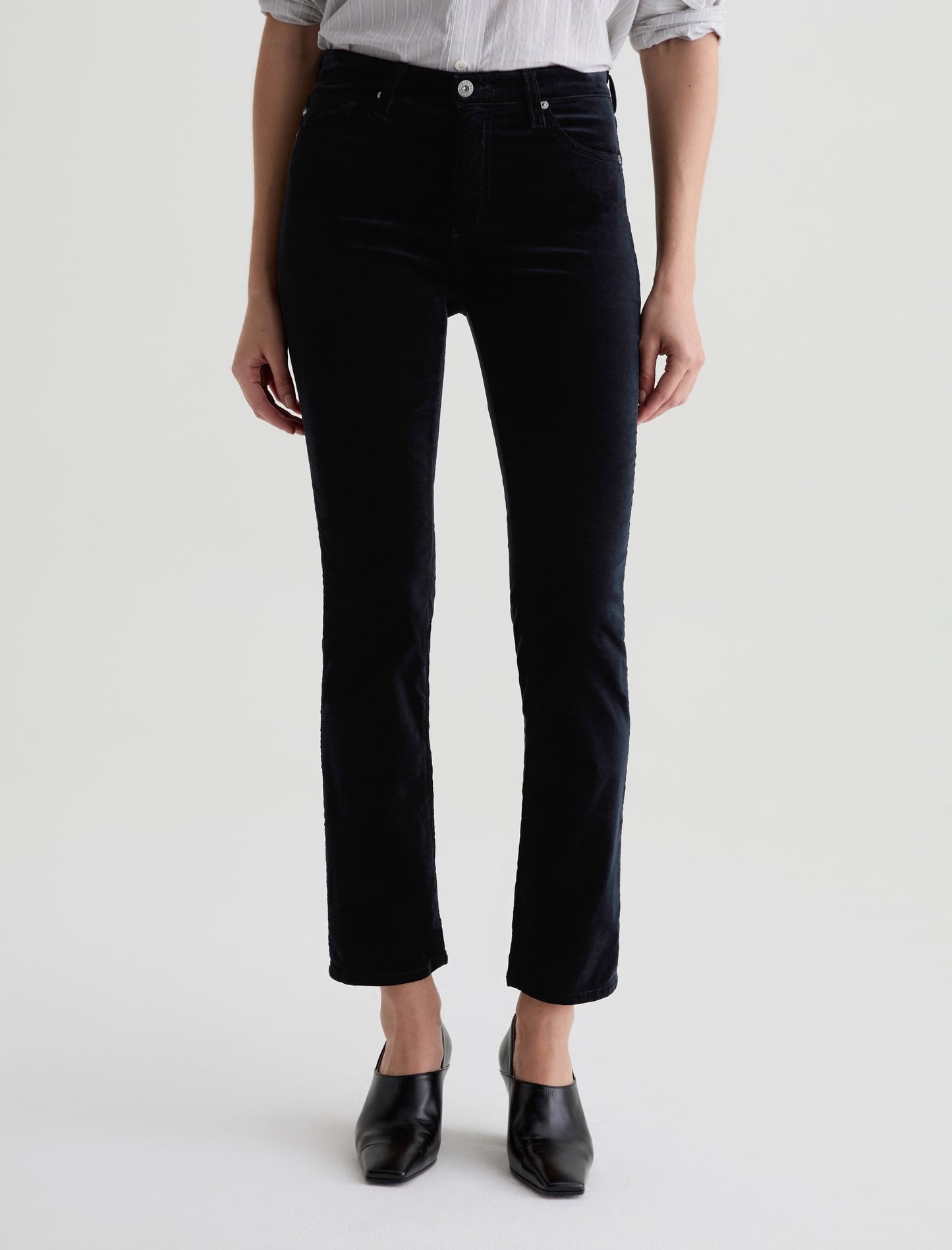 Mari Velvet Jean by AG in Super Black