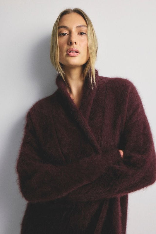 Sophia Cardigan in Aubergine by World of Nomads