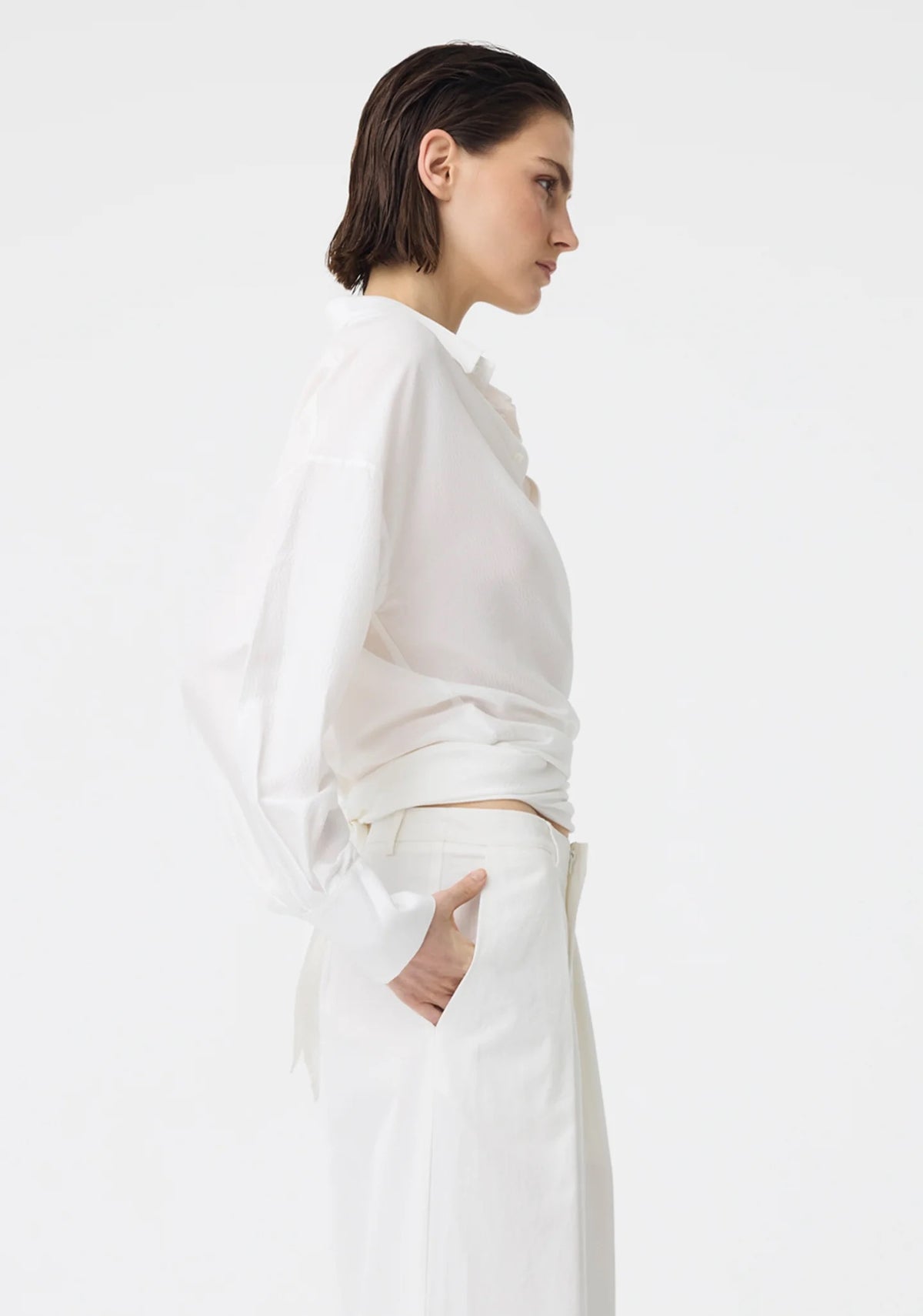 Celine Wrap Shirt in White by Morrison