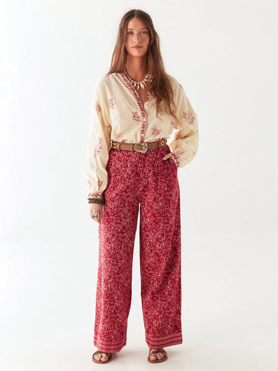 Margaux Blouse in Simple Red by Maison Hotel