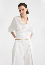 Load image into Gallery viewer, Celine Wrap Shirt in White by Morrison
