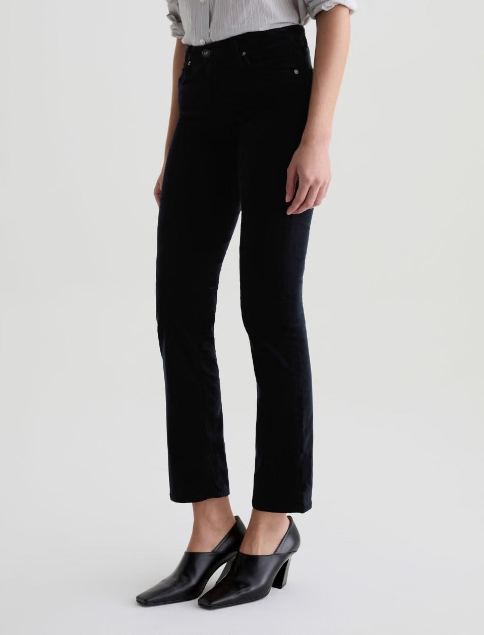 Mari Velvet Jean by AG in Super Black