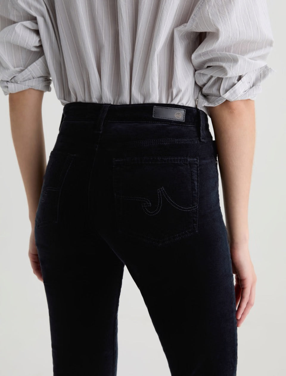 Mari Velvet Jean by AG in Super Black