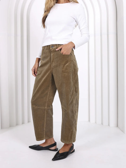 Toni Barrel Jean in Sage Corduroy by Monaco