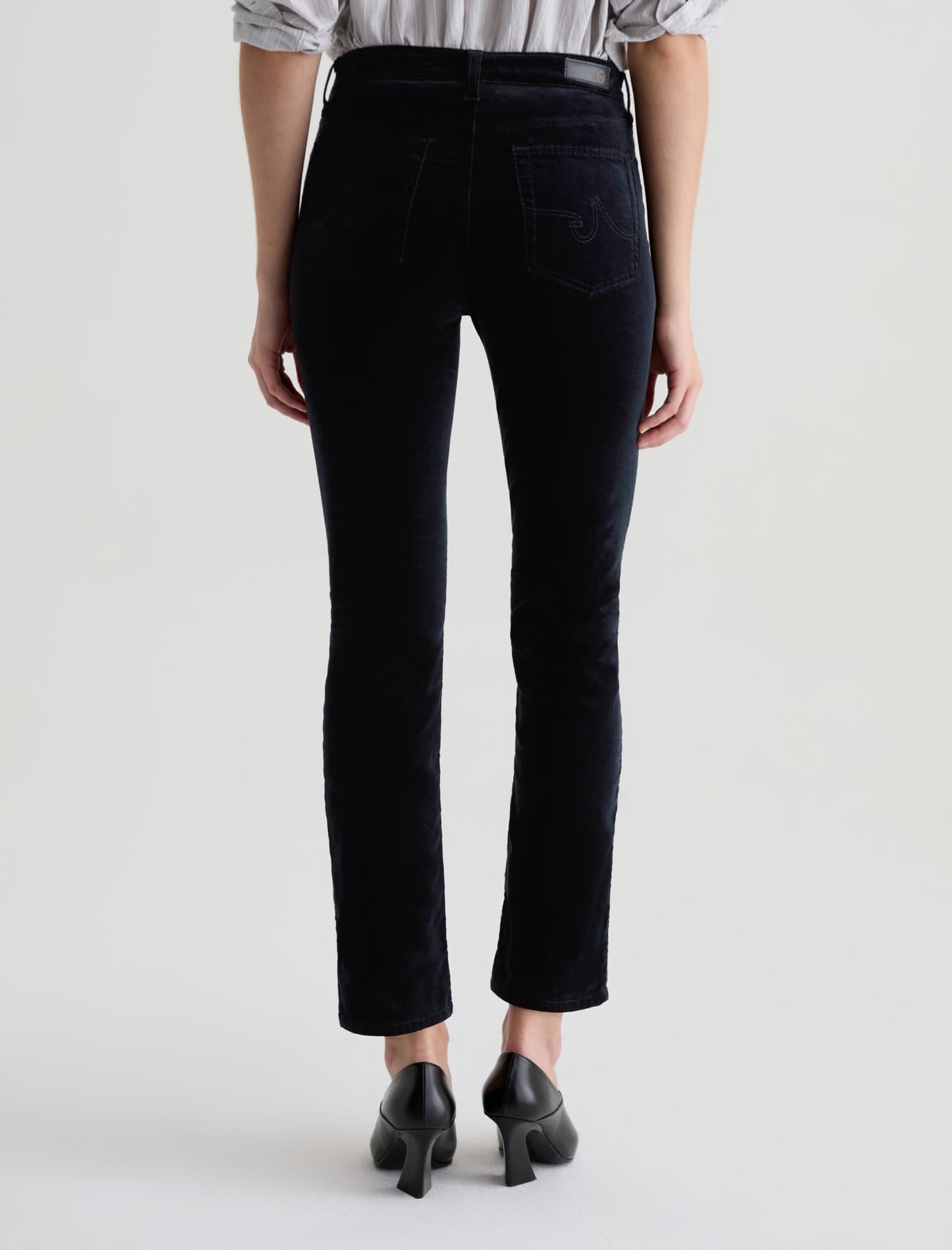 Mari Velvet Jean by AG in Super Black