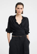 Load image into Gallery viewer, Celine Wrap Shirt in Black by Morrison

