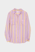 Load image into Gallery viewer, Sunshine Mauve Stripe Boyfriend Linen Shirt by HUT
