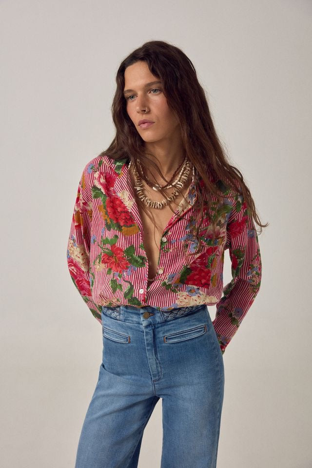 Piti Blouse in Bolton Soul Rouge by Maison Hotel