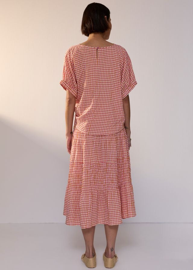 Mira Top in Pink Gingham by POL