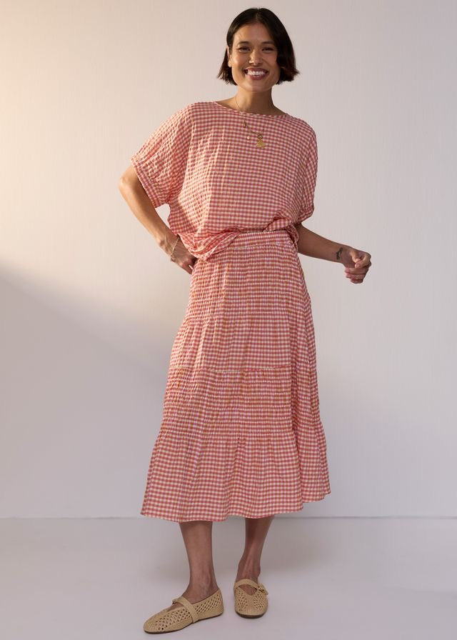 Mira Top in Pink Gingham by POL