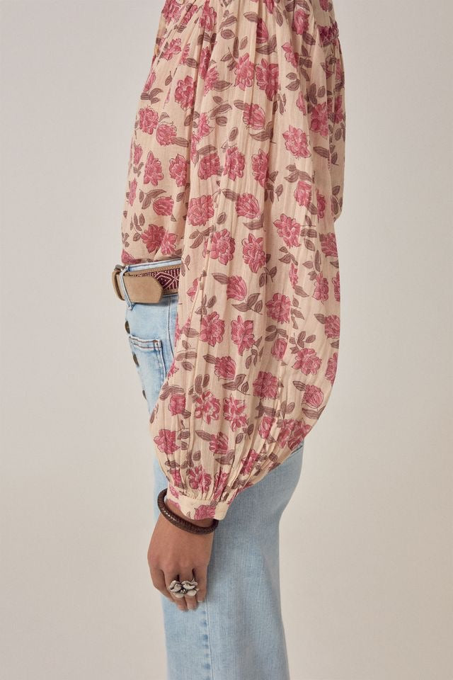 Lennox Blouse in Gordon Roses Pink by Maison Hotel