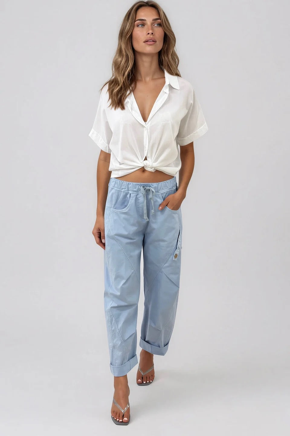 Lucia Pant in Sky Blue by La Gemme