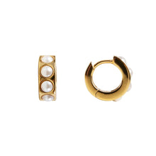 Load image into Gallery viewer, Crystal Pearl Huggies by Fairley
