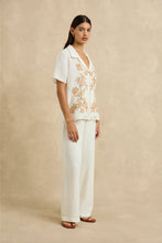 Load image into Gallery viewer, Gabriella Shirt Shirt in Bloom Ivory Embroidery by Hannah Artwear

