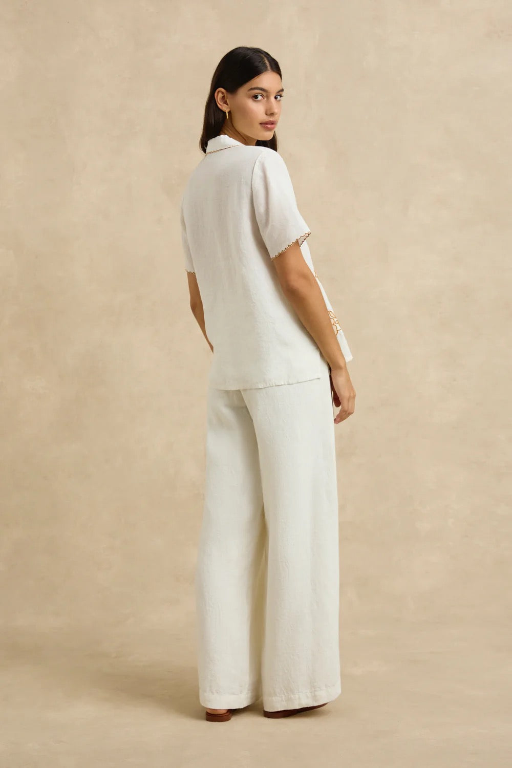 Gabriella Shirt in Bloom Ivory Embroidery by Hannah Artwear