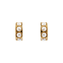 Load image into Gallery viewer, Crystal Pearl Huggies by Fairley
