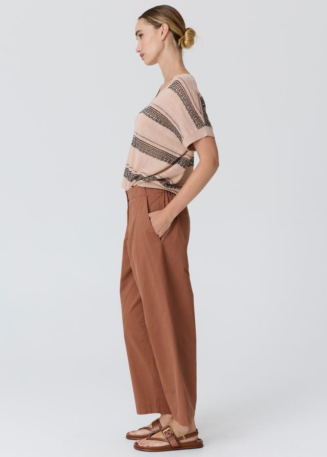 Liana V-Nrck Pointelle Knit in Pink/Black by POL