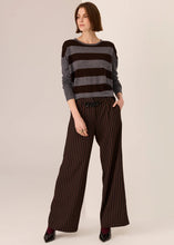 Load image into Gallery viewer, Meira Stripe Knit in Charcoal/Choc by POL
