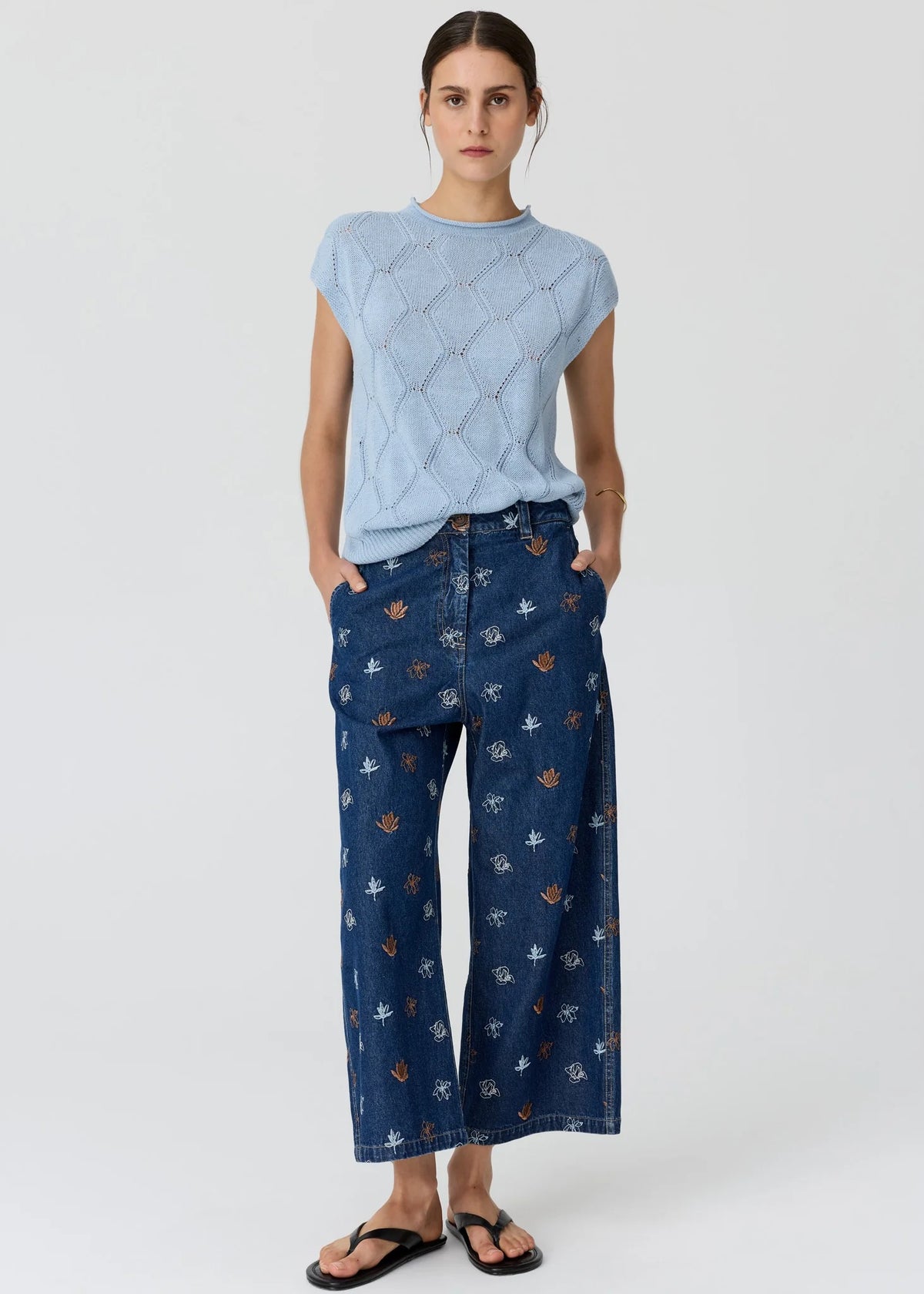 Rosin Cable Knit in Blue by POL
