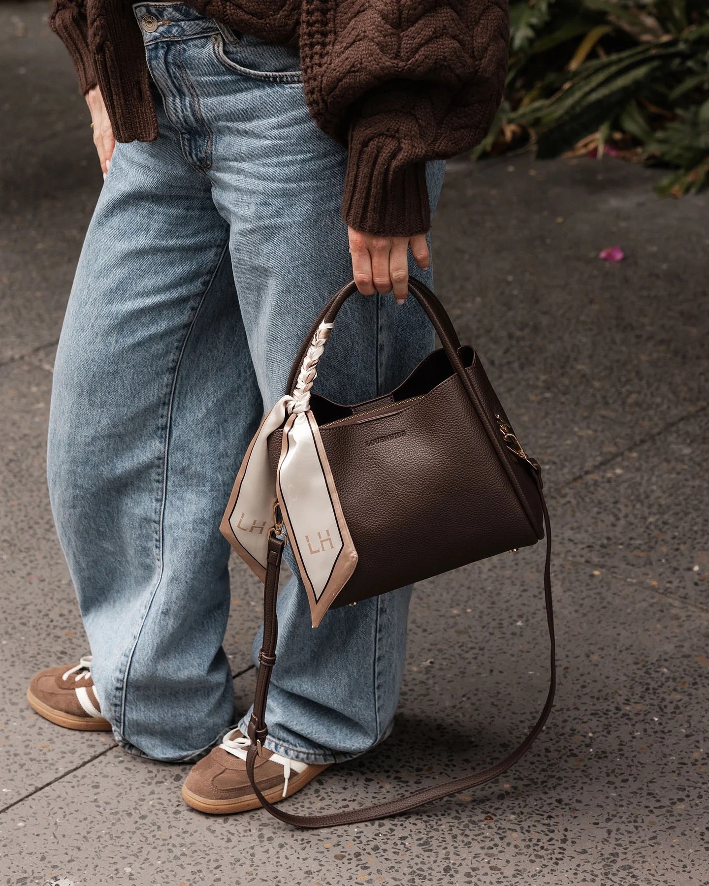 Steffie Mini Tote Bag in Chocolate by Louenhide