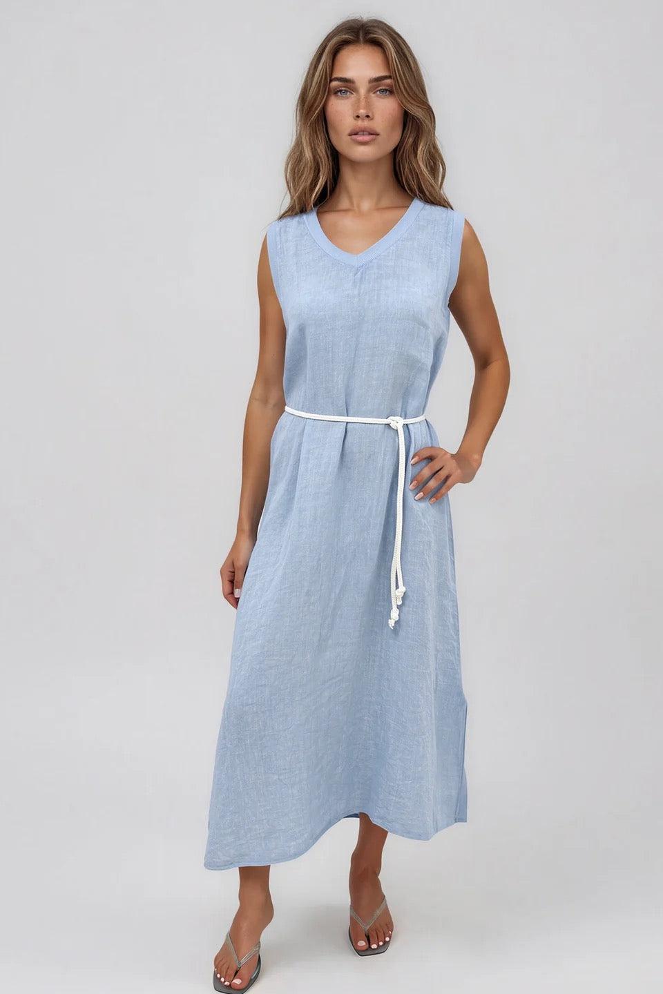 Alessia Dress in Sky Blue by La Gemme