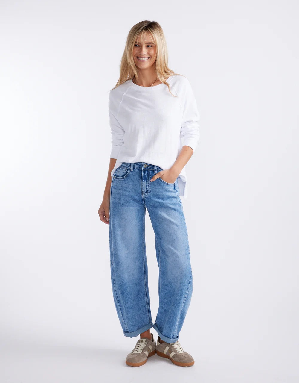 Idaho Barrel Jean in Blue Denim by Italian Star