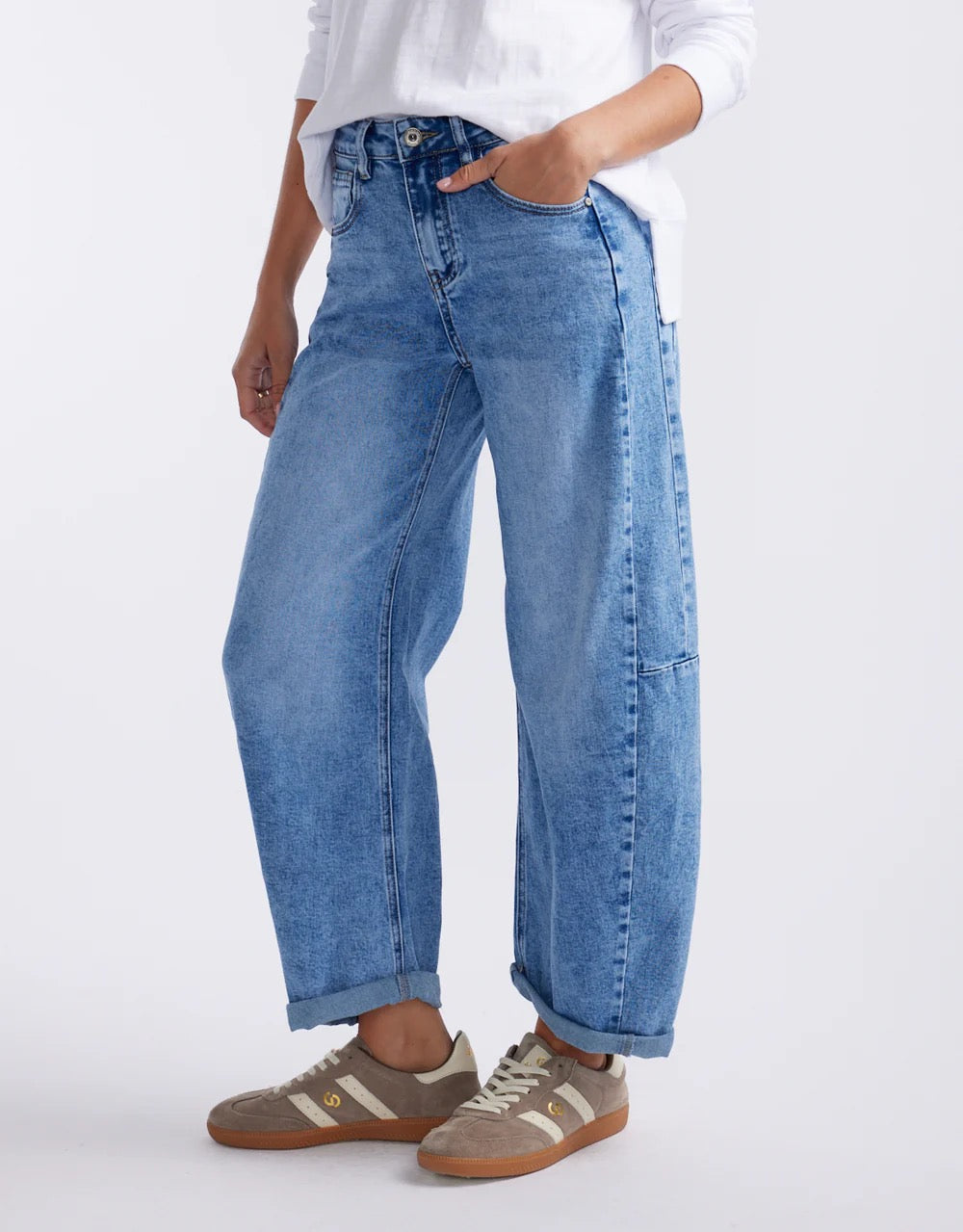 Idaho Barrel Jean in Blue Denim by Italian Star