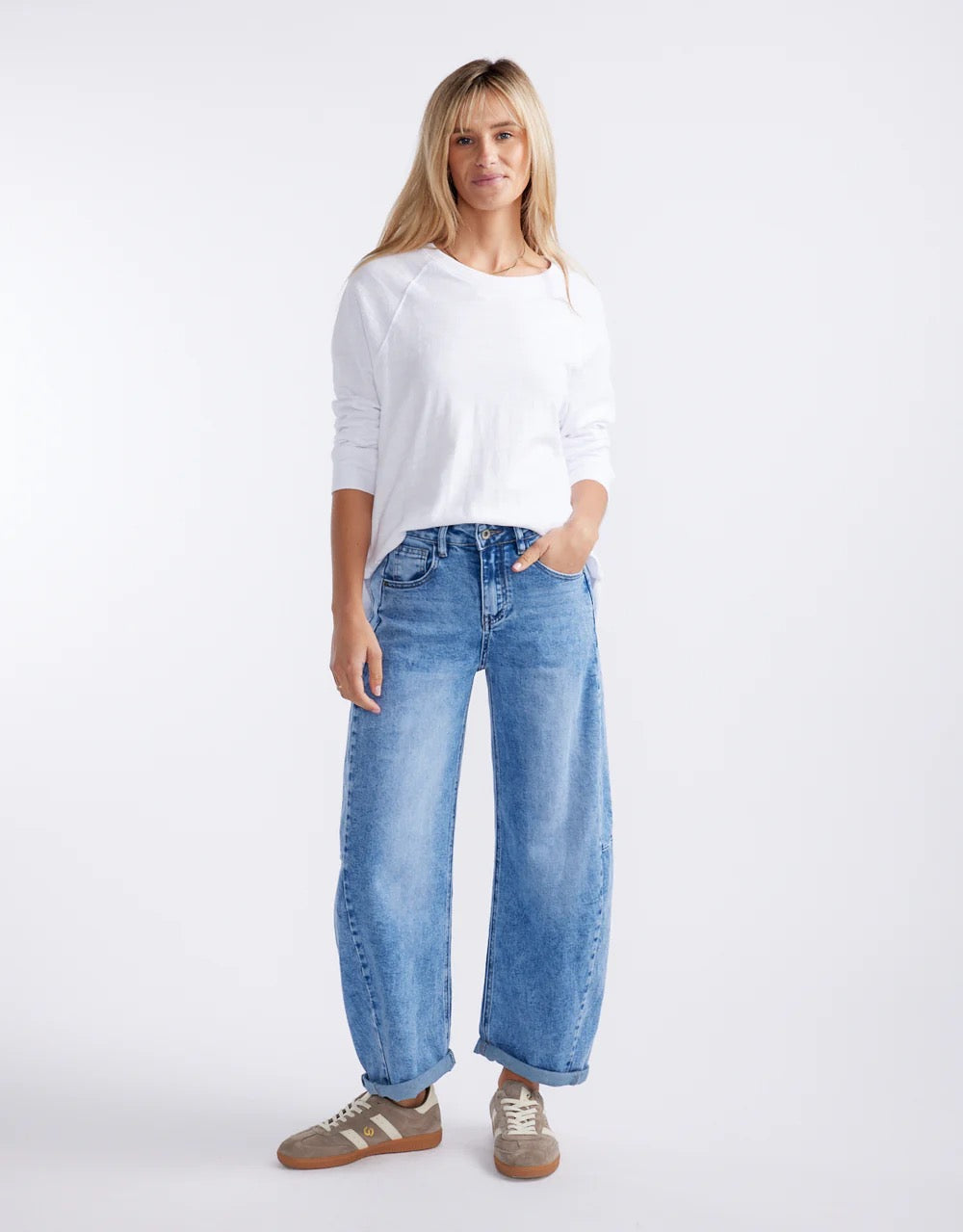 Idaho Barrel Jean in Blue Denim by Italian Star
