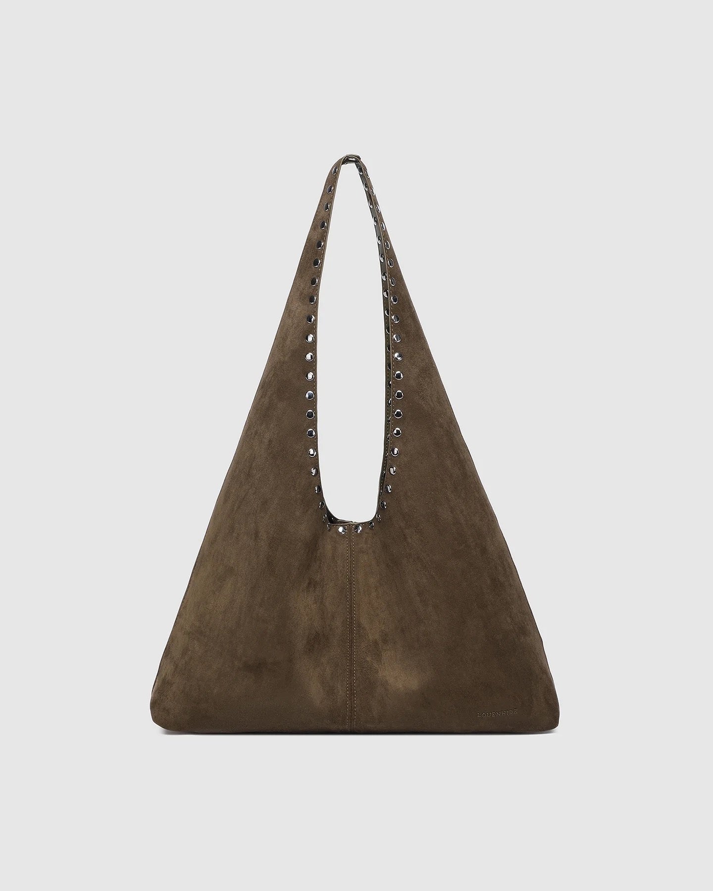 Hailey Suedette Shoulder Bag in Olive Chocolate by Louenhide