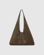 Load image into Gallery viewer, Hailey Suedette Shoulder Bag in Olive Chocolate by Louenhide
