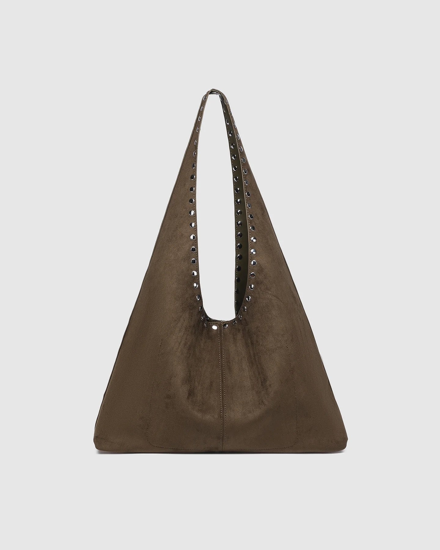 Hailey Suedette Shoulder Bag in Olive Chocolate by Louenhide
