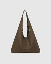 Load image into Gallery viewer, Hailey Suedette Shoulder Bag in Olive Chocolate by Louenhide
