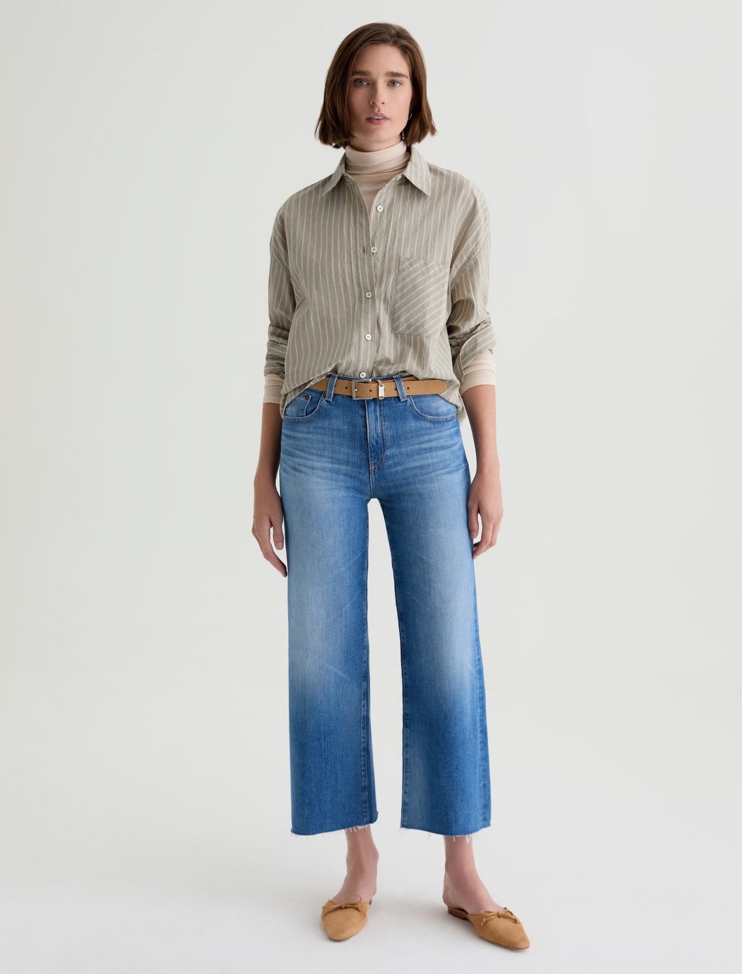 Saige Wide Leg Crop Jean in 13 Years Allure by AG Jeans