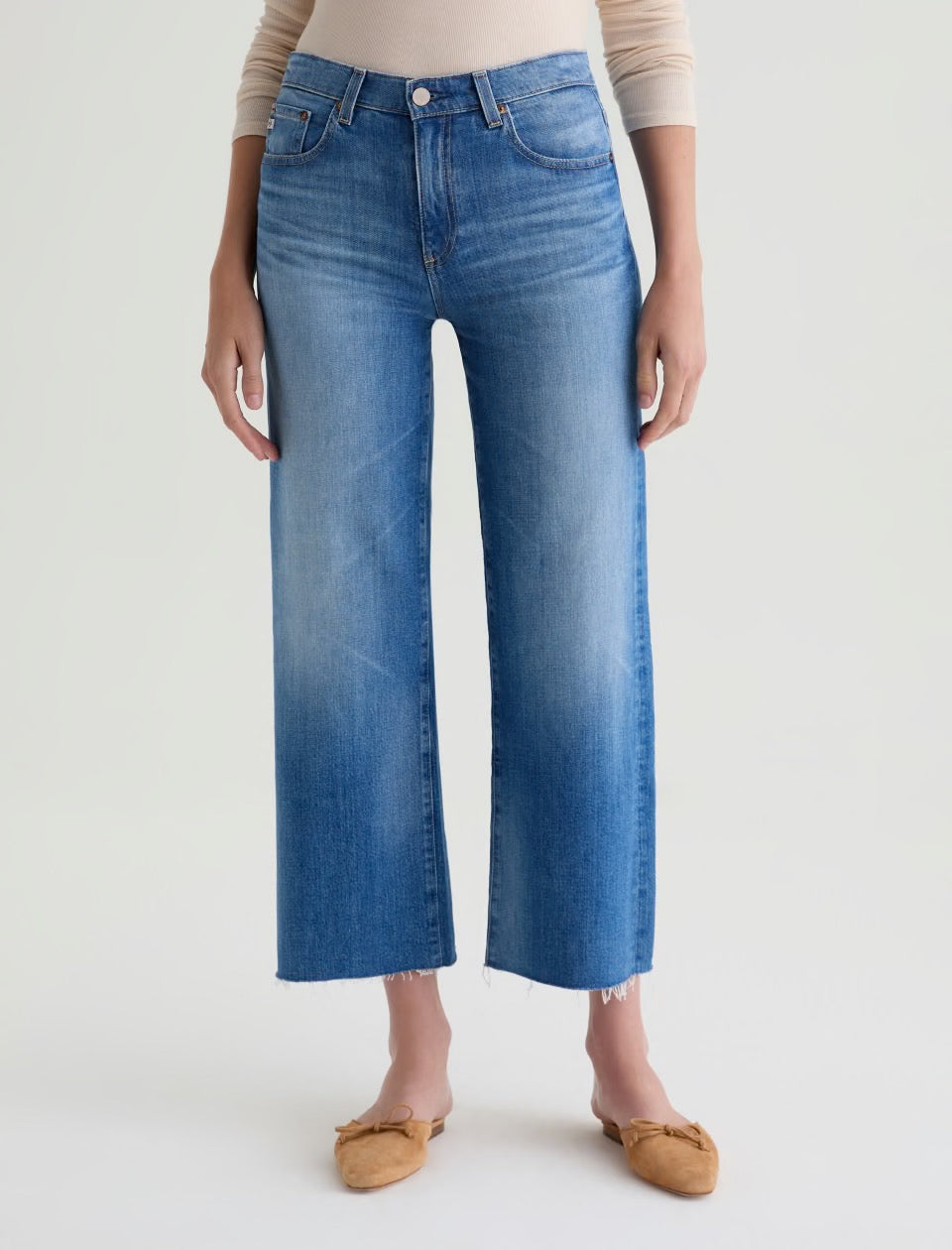 Saige Wide Leg Crop Jean in 13 Years Allure by AG Jeans