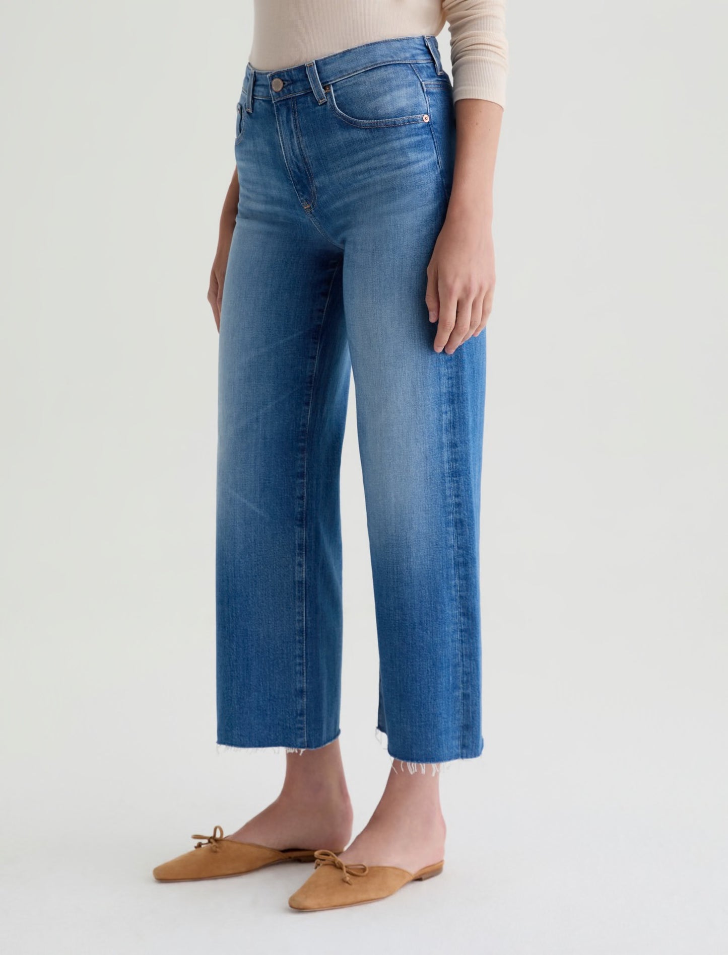 Saige Wide Leg Crop Jean in 13 Years Allure by AG Jeans